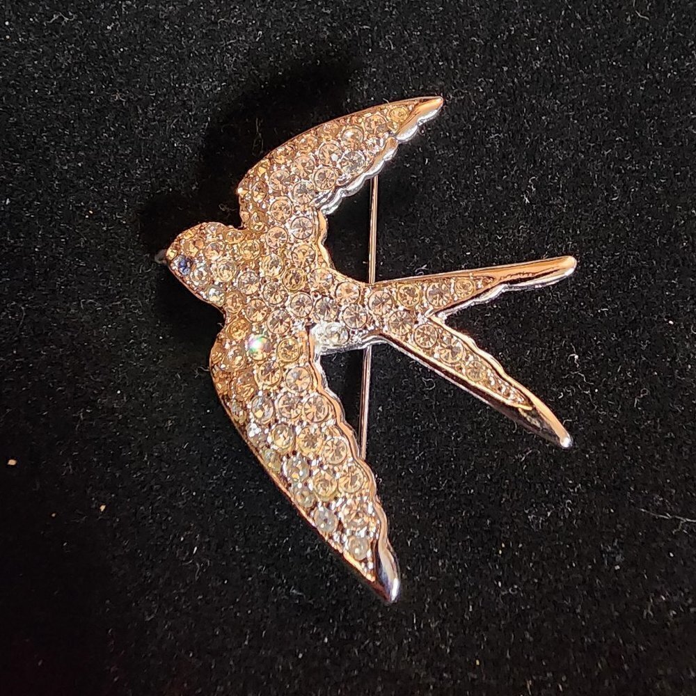 Rhinestone Dove Pin Brooch- Smithsonian Avon